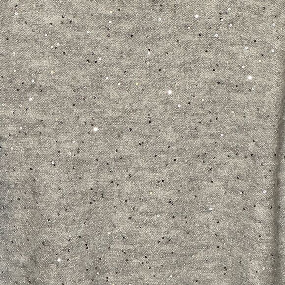 LOFT V Neck Sparkle Silver / Gray Sweater. Size: Medium - Picture 5 of 6